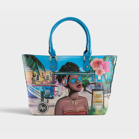 LA PHILIPE LP1021-8 BLUE IN BAHAMAS HANDBAG-TOTE