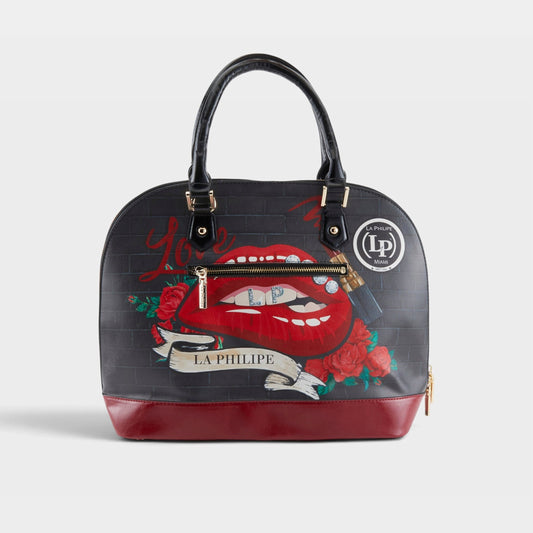 LA PHILIPE LP1027-16 RED LIPS HANDBAG-OVAL