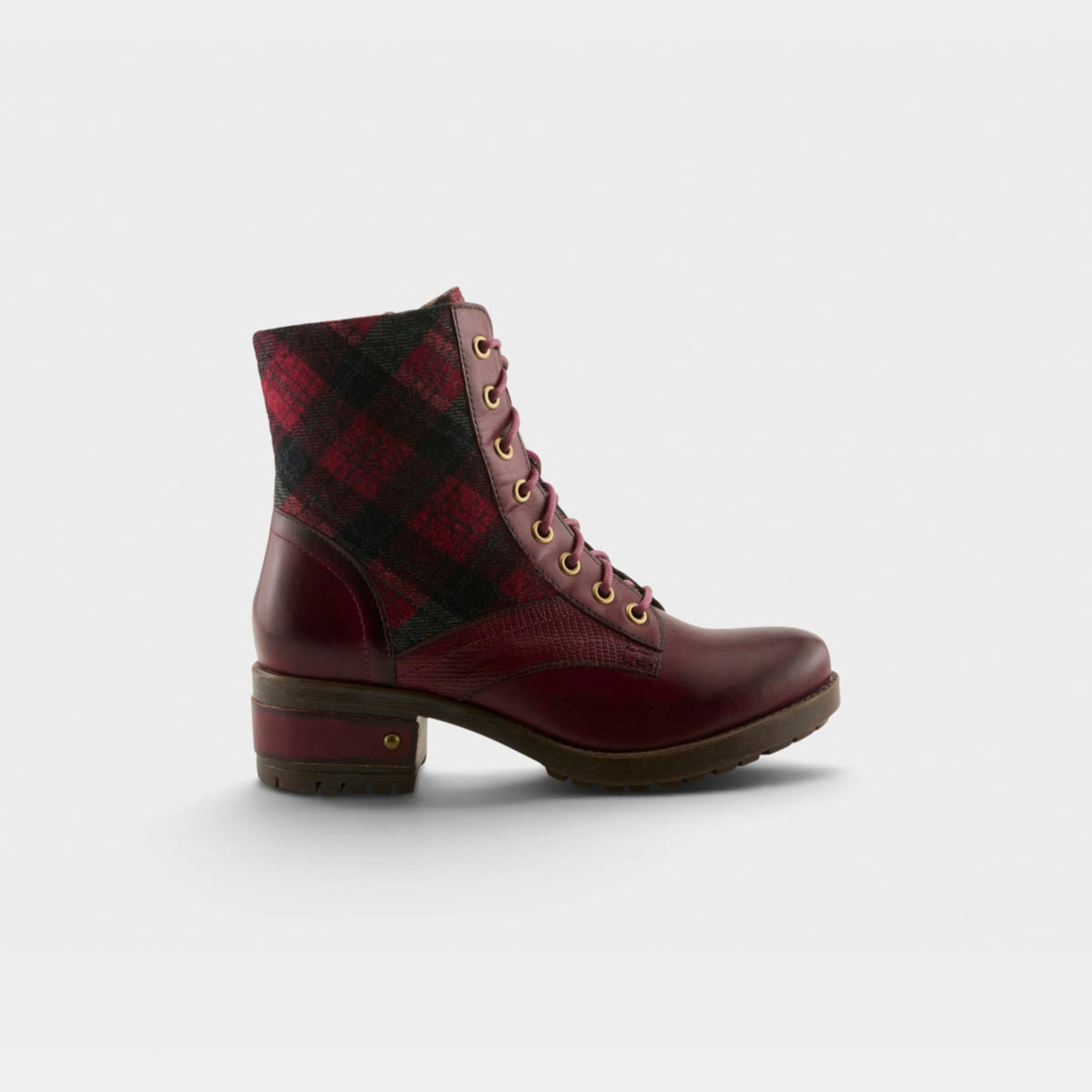 L'ARTISTE MARTY-PLAID BOOTS