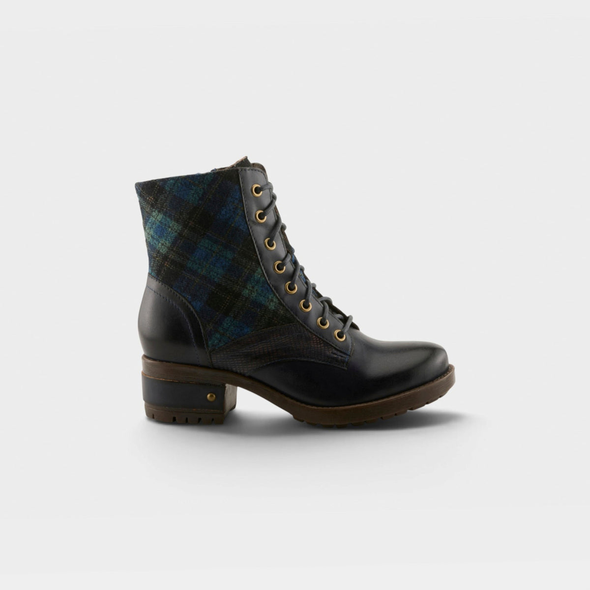 L'ARTISTE MARTY-PLAID BOOTS