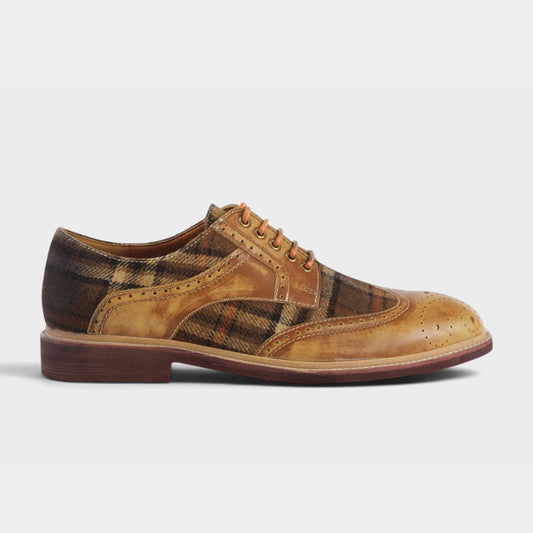 L'ARTISTE MEN THAVO-PLAID OXFORD SHOE